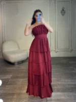 ماکسی دکلته پلیسه چین دار کد 3210