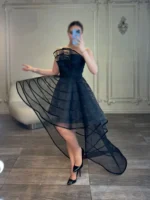 پیراهن کوتاه پشت بلند ارگانزا کد AA80 - Image 2