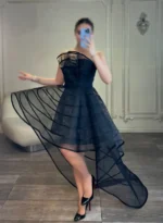 پیراهن کوتاه پشت بلند ارگانزا کد AA80 - Image 2