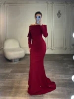 ماکسی یقه قایقی کج کد AC23 - Image 2