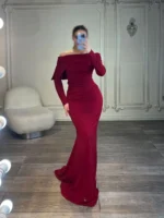 ماکسی یقه قایقی کج کد AC23