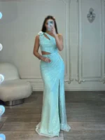 ماکسی یقه رومی پولکی کد Y76 - Image 5