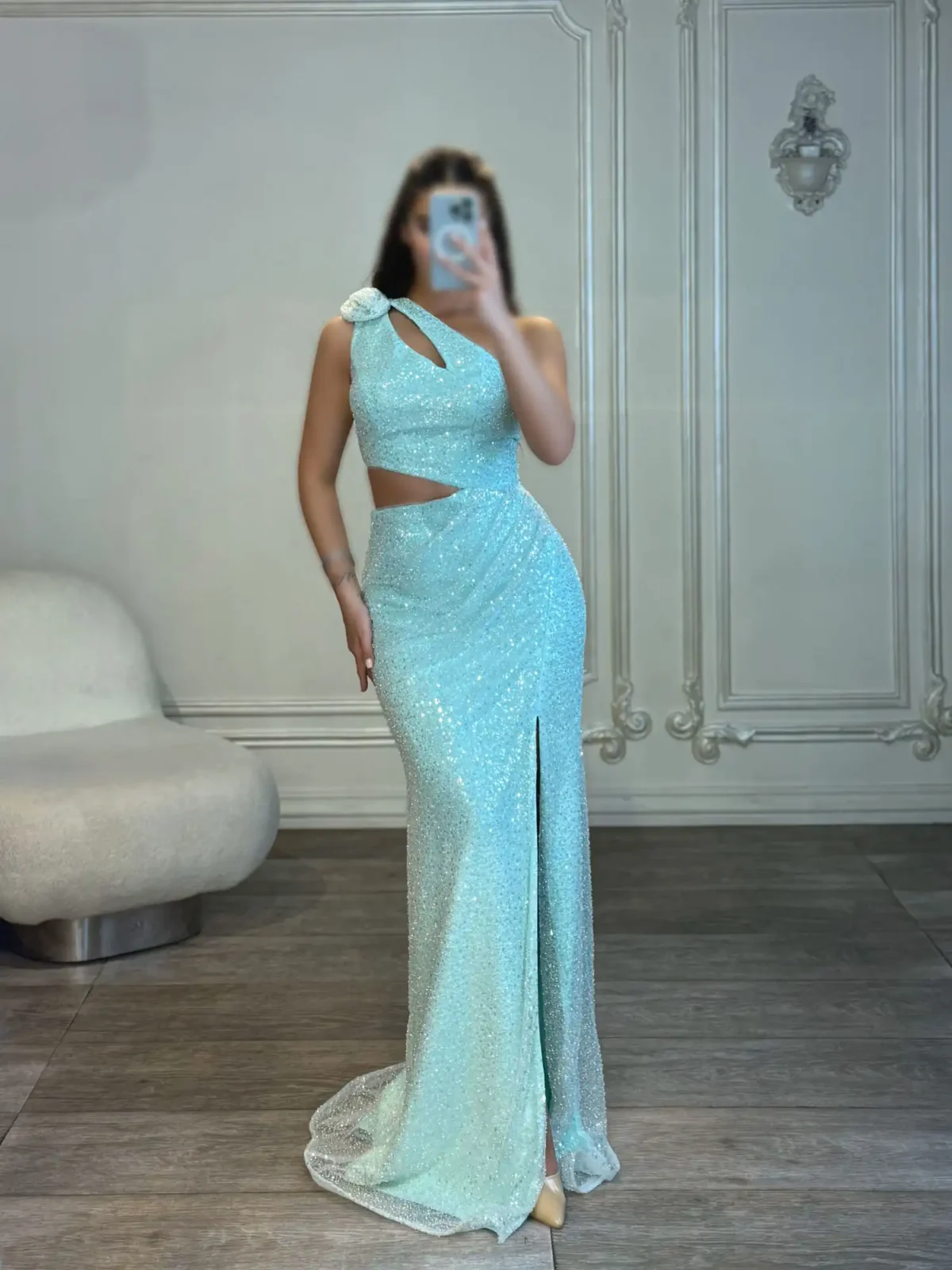 ماکسی یقه رومی پولکی کد Y76 - Image 2