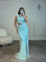 ماکسی یقه رومی پولکی کد Y76 - Image 2