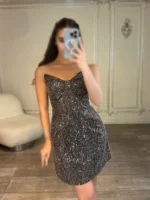 پیراهن کوتاه نگینی کد Y96 - Image 4