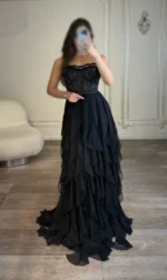 ماکسی دکلته دامن طبقه ای کدX02/3