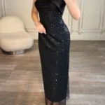 میدی پولکی یقه برگردان ساتن کد 3177/1