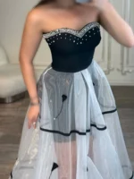 ماکسی دکلته بالا نگین پایین تور کد Y66/1 - Image 6