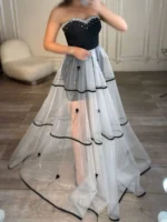 ماکسی دکلته بالا نگین پایین تور کد Y66/1 - Image 3