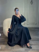 میدی آستین دار تور کد 2400 - Image 4