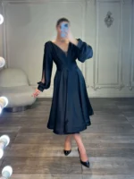 میدی آستین دار تور کد 2400 - Image 2