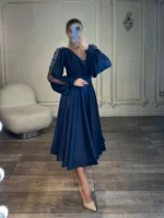 میدی آستین دار تور کد 2400