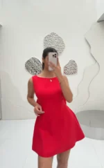 پیراهن کوتاه پشت پاپیون پیچ کد P26 - Image 8