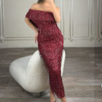 ماکسی یقه رومی تمام کار شده کد 2904