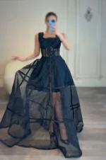 پیراهن ماکسی تور ساده کد 3133 - Image 6