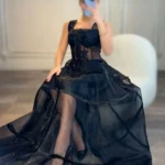 پیراهن ماکسی تور ساده کد 3133