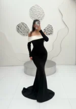 ماکسی قایقی آستین دار کد Z17