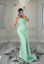 پیراهن ماکسی ساتن شالدار کد 2164/3 - Image 10