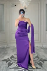 پیراهن ماکسی ساتن شالدار کد 2164/3 - Image 11