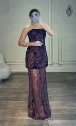 پیراهن دامن گیپور خوشه ای کد 3050 - Image 2