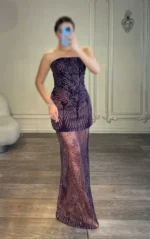 پیراهن دامن گیپور خوشه ای کد 3050 - Image 5