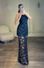 پیراهن دامن گیپور خوشه ای کد 3050 - Image 7