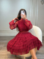 پیراهن عروسکی پیلیسه کد 3022