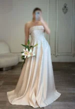 ماکسی یقه قایقی سنگ کار شده کد 2996 - Image 3