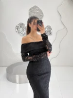 ماکسی دانتل یقه قایقی کد ۳۲۸۱ - Image 2