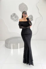 ماکسی دانتل یقه قایقی کد ۳۲۸۱ - Image 3