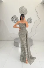 ماکسی دکلته گیپور شالدار کد 2987 - Image 4