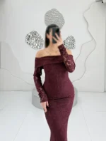 ماکسی دانتل یقه قایقی کد ۳۲۸۱ - Image 5