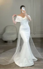 ماکسی یقه پاپیون دامن تور کد AB61 - Image 3