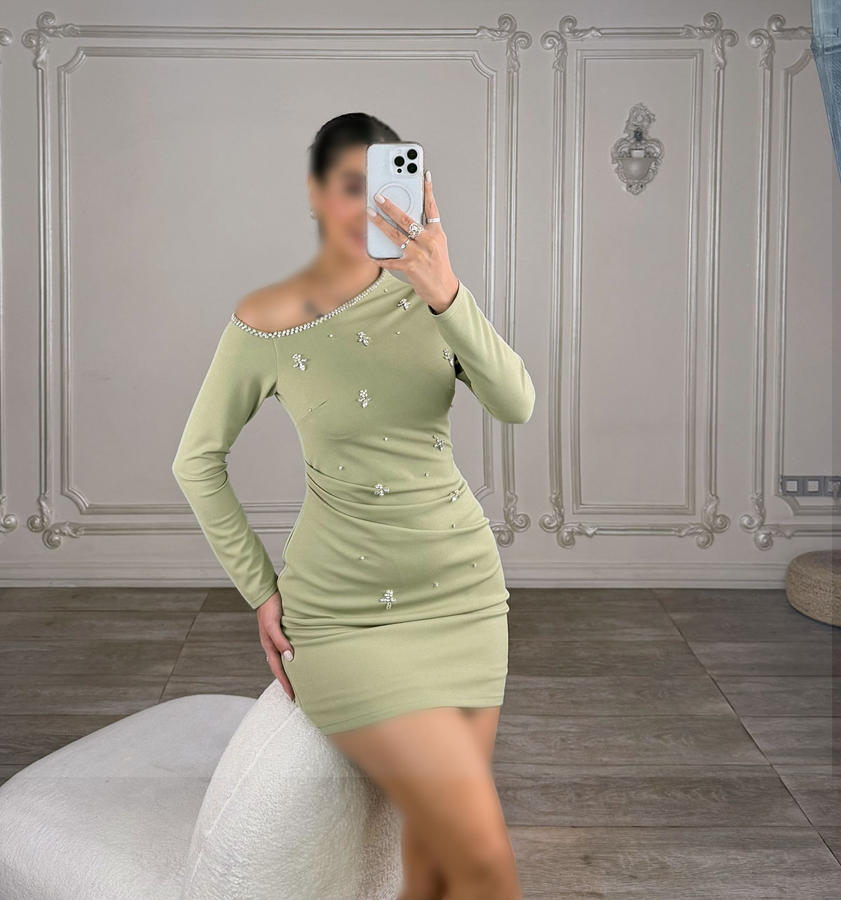 IMG_1764 پیراهن یقه رومی کد 4042010 - Image 1