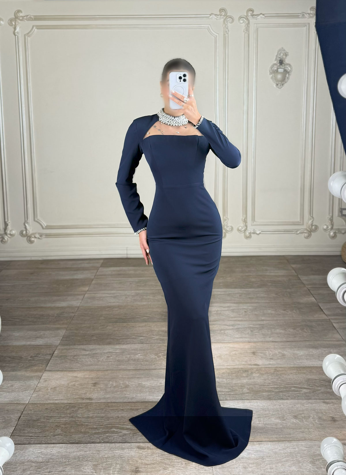 IMG_1774 ماکسی یقه نگینی کد 4041004 - Image 1