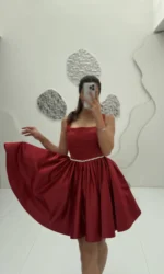 پیراهن کوتاه کمر نگینp54 - Image 3