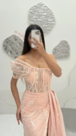 ماکسی یقه رومی کار شده لوکس ab41 - Image 3