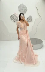 ماکسی یقه رومی کار شده لوکس ab41