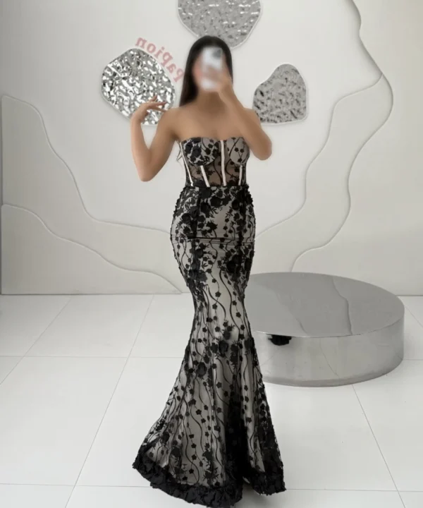 ماکسی دکلته گل برجسته X65/1