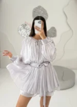 پیراهن پلیسه کمربندار 3289