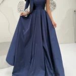 ماکسی تافته سرشانه گره ای p86