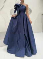 ماکسی تافته سرشانه گره ای p86 - Image 4