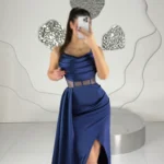 ماکسی شالدار یقه دراپه 2462/1